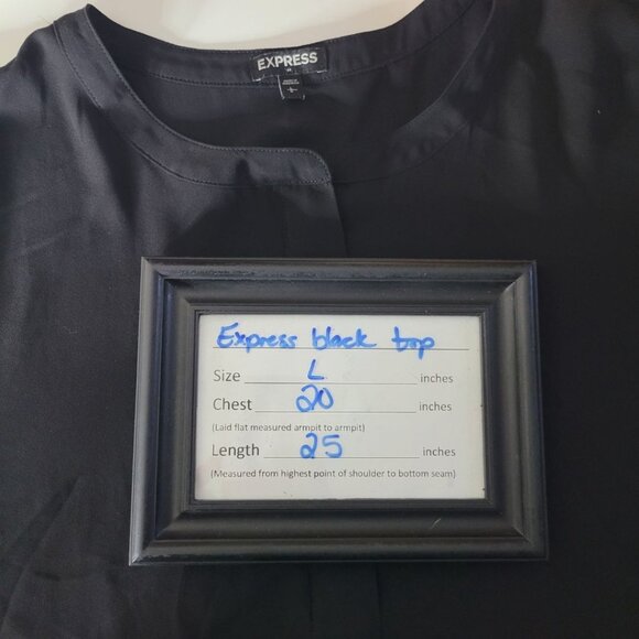 Express Blouse Black Zipper Front Womens Large Lightweight Legging Cut - Picture 6 of 8